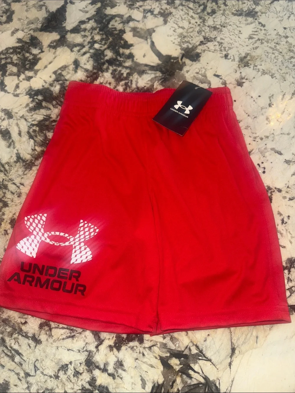 Under Armour Red Boys' Performance Shorts with Logo